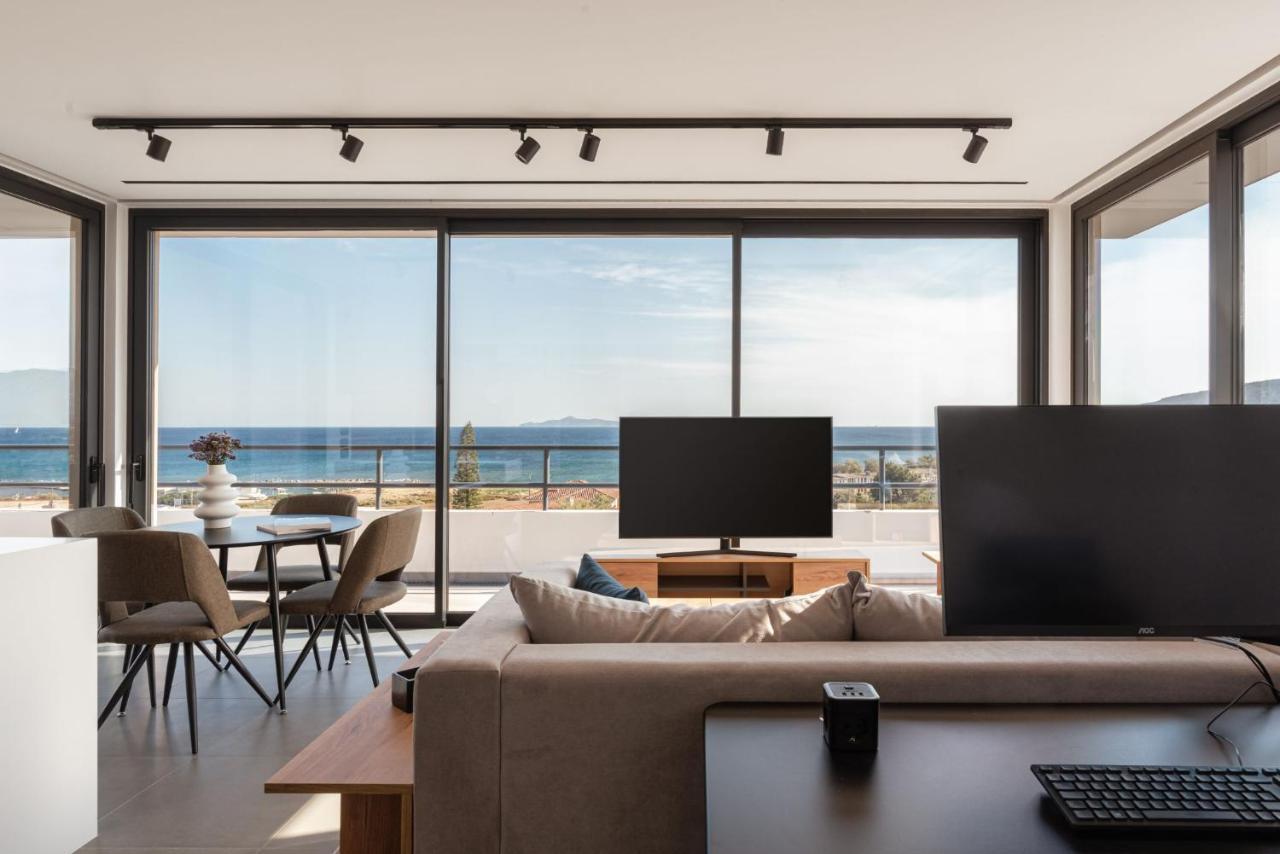 Sounio Panoramic Loft Apartman Szúnio Kültér fotó