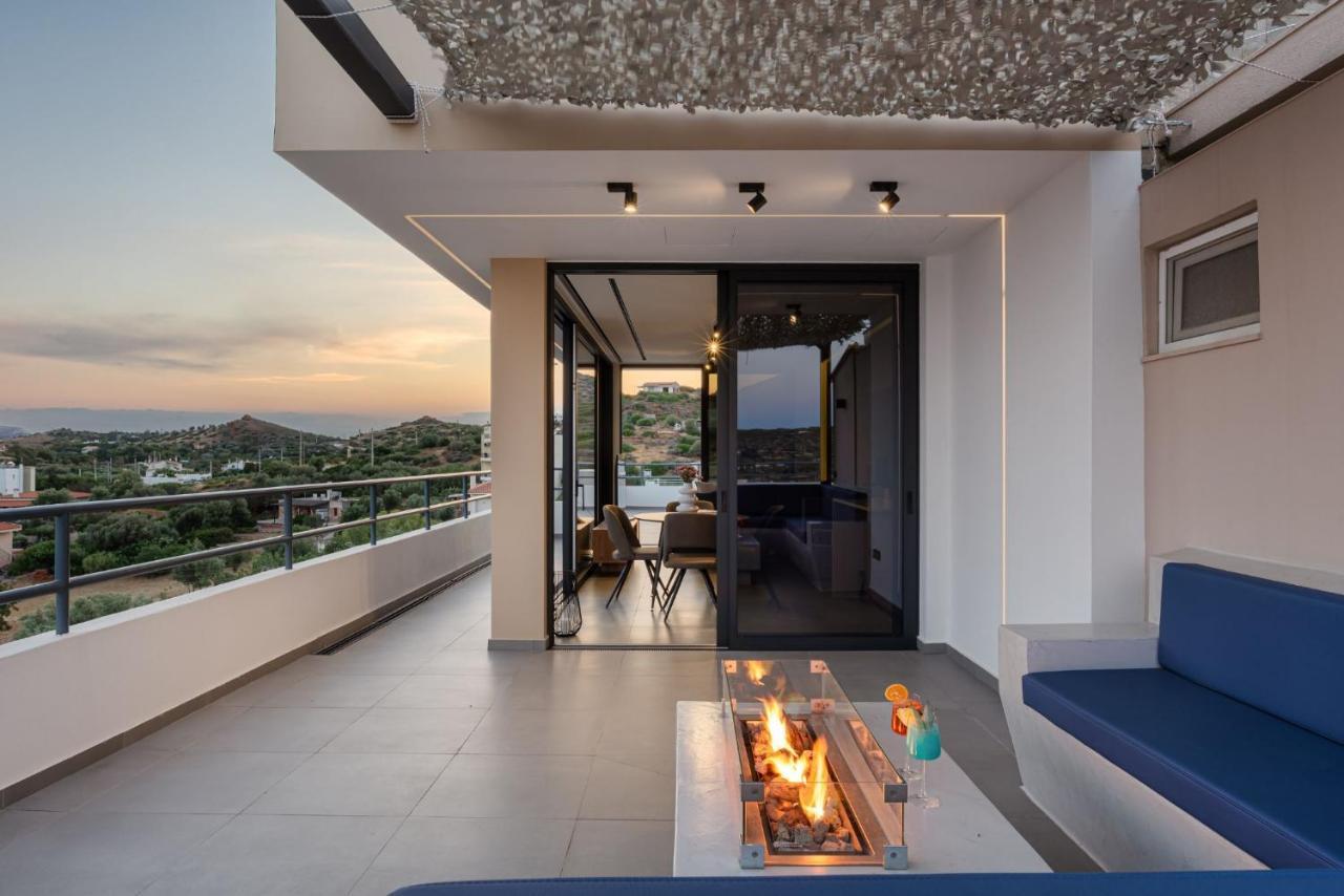 Sounio Panoramic Loft Apartman Szúnio Kültér fotó