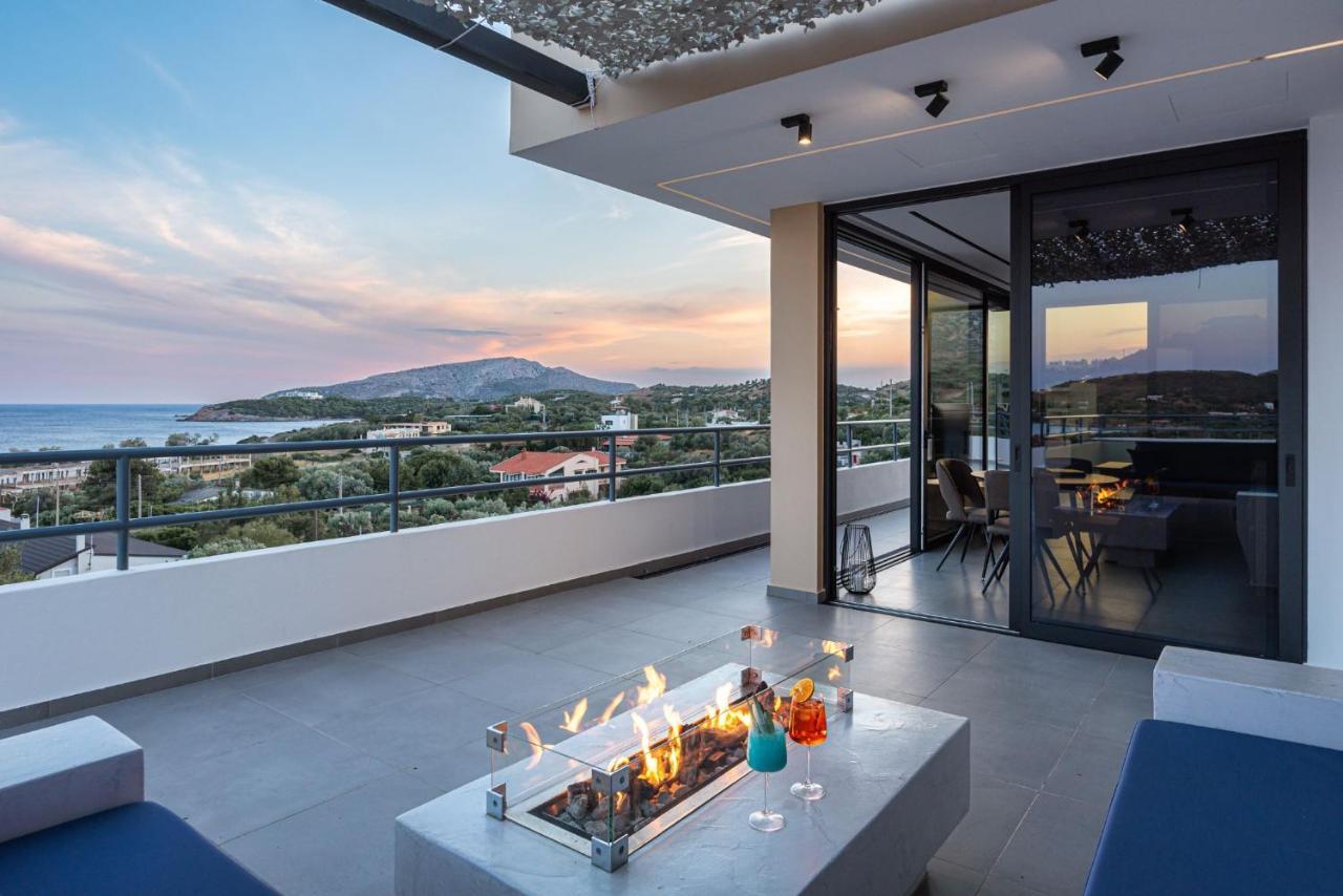 Sounio Panoramic Loft Apartman Szúnio Kültér fotó